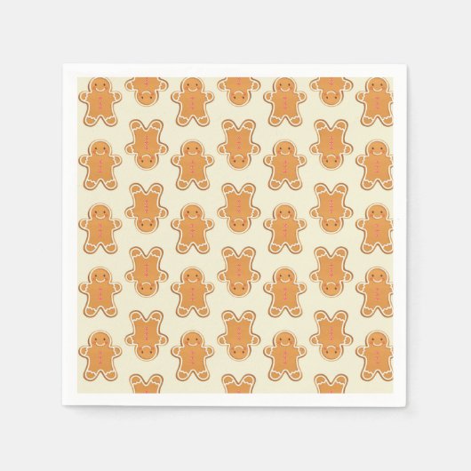 Weihnachts-Gingerbread-Cookie-Party-Servietten Serviette (Vorderseite)