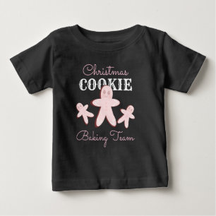 Weihnachts-Gingerbread-Cookie-Rosa-Back-Team Baby T-shirt