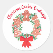 Weihnachts-Gingerbread-Cookie-Tausch Runder Aufkleber (Vorderseite)