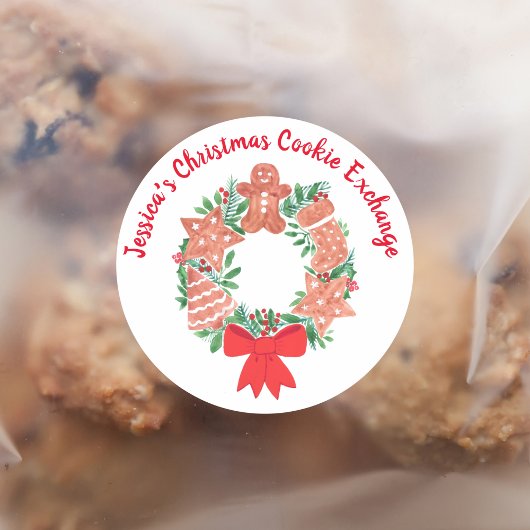 Weihnachts-Gingerbread-Cookie-Tausch  Runder Aufkleber