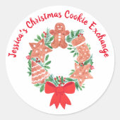 Weihnachts-Gingerbread-Cookie-Tausch  Runder Aufkleber (Vorderseite)