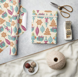 Weihnachts-Gingerbread-Cookies & -Dekorationen Geschenkpapier