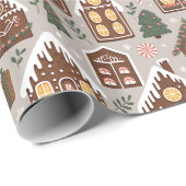 Weihnachts-Gingerbread-Cookies-Feiertagsmuster Geschenkpapier (Rolleneckpunkt)