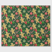 Weihnachts-Gingerbread-Cookies Geschenkpapier (Flach)