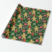 Weihnachts-Gingerbread-Cookies Geschenkpapier (Ungerollt)