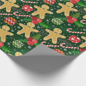 Weihnachts-Gingerbread-Cookies Geschenkpapier (Ecke)