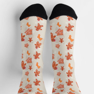 Weihnachts-Gingerbread-Cookies-Muster Socken