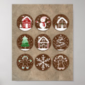 Weihnachts-Gingerbread-Cookies-Wandkunstposter Poster (Vorne)