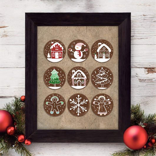 Weihnachts-Gingerbread-Cookies-Wandkunstposter Poster