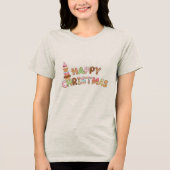 Weihnachts-Gingerbread-Cupcake-Lettering Tri-Blend Shirt (Vorderseite)