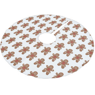 Weihnachts-Gingerbread-Frauen Polyester Weihnachtsbaumdecke
