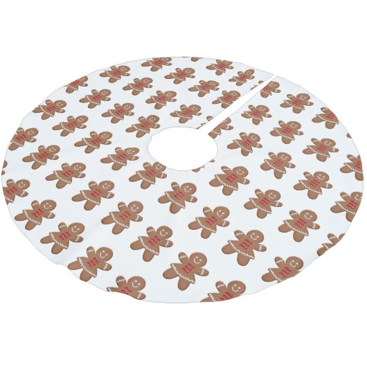 Weihnachts-Gingerbread-Frauen Polyester Weihnachtsbaumdecke (Schrägansicht)