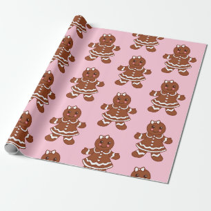 Weihnachts-Gingerbread Girls Geschenkpapier