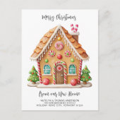 Weihnachts-Gingerbread Haus Neue Adresse ändern Ankündigungspostkarte (Vorderseite)