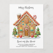 Weihnachts-Gingerbread Haus Neue Adresse ändern Ankündigungspostkarte (Vorderseite)