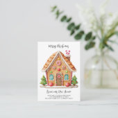 Weihnachts-Gingerbread Haus Neue Adresse ändern Begleitkarte (Stehend Vorderseite)