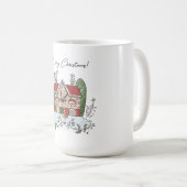 Weihnachts-Gingerbread-Haus-Vogel-Winter Kaffeetasse (VorderseiteRechts)