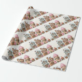 Weihnachts-Gingerbread-Häuser Geschenkpapier (Ungerollt)