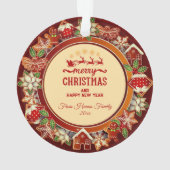 & Weihnachts-Gingerbread I Benutzerdefiniertes Wei Ornament (Rückseite)