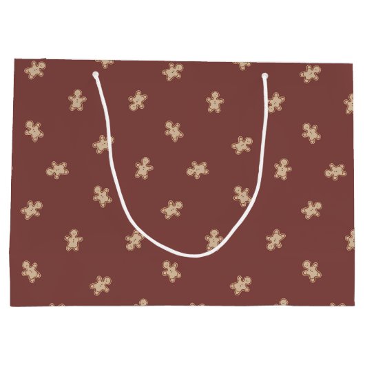 Weihnachts-Gingerbread-Junge Große Geschenktüte (Rückseite)