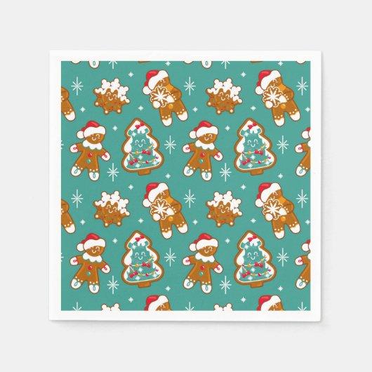 Weihnachts-Gingerbread-Kekse Serviette (Vorderseite)