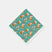 Weihnachts-Gingerbread-Kekse Serviette (Ecke)