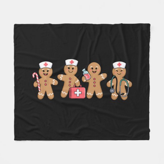 Weihnachts Gingerbread Krankenwagen Team Crew Gesc Fleecedecke (Vorderseite (Horizontal))