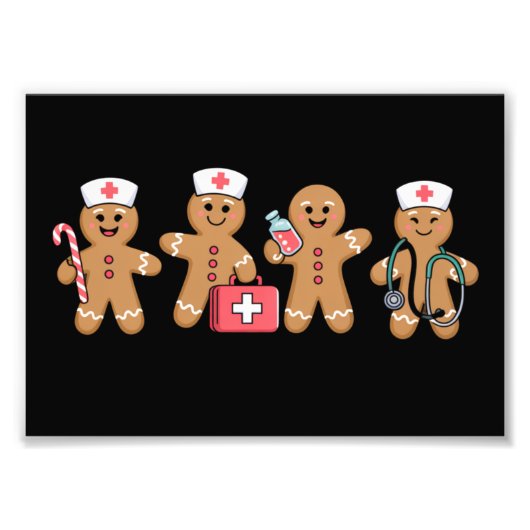 Weihnachts Gingerbread Krankenwagen Team Crew Gesc Fotodruck (Vorne)