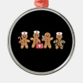 Weihnachts Gingerbread Krankenwagen Team Crew Gesc Ornament Aus Metall (Vorne)