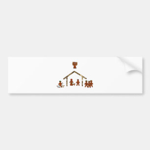 weihnachts-gingerbread-krippe autoaufkleber