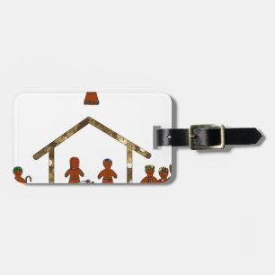 weihnachts-gingerbread-krippe gepäckanhänger