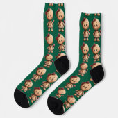 Weihnachts-Gingerbread-Mädchen Socken (Linkes Detail)