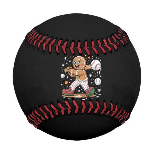 Weihnachts-Gingerbread-Man-Sportler Baseball  (Vorderseite)