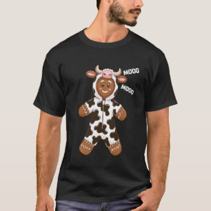 Weihnachts-Gingerbread-Mann-Keks-Kuh-Muhen T-Shirt