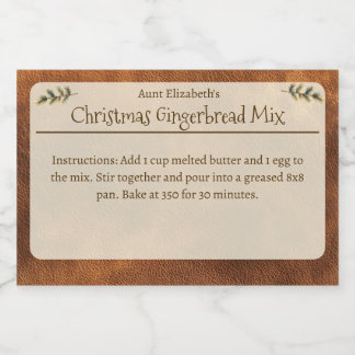 Weihnachts-Gingerbread-Mischung Personalisiert Bra Lebensmitteletikett
