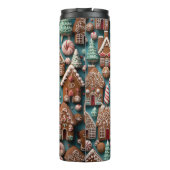 Weihnachts-Gingerbread-Musterkunst Thermosbecher (Rückseite)