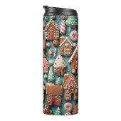 Weihnachts-Gingerbread-Musterkunst Thermosbecher (Nach rechts gedreht)