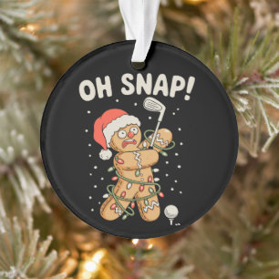 Weihnachts-Gingerbread Oh Snap Cookie Golf Golfer Ornament