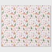 Weihnachts-Gingerbread Pink Geschenkpapier (Flach)