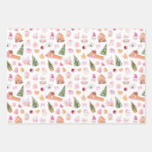 Weihnachts-Gingerbread Pink Geschenkpapier Set (Vorderseite)