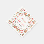 Weihnachts-Gingerbread Rot Frohe Weihnachten Serviette (Ecke)