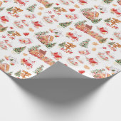 Weihnachts-Gingerbread Rot Geschenkpapier (Ecke)