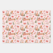 Weihnachts-Gingerbread Rot Geschenkpapier Set (Vorderseite 2)