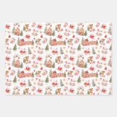 Weihnachts-Gingerbread Rot Geschenkpapier Set (Vorderseite)