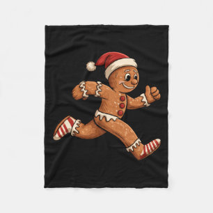 Weihnachts-Gingerbread-Running-Lustige-Läufer-Pyja Fleecedecke