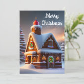 Weihnachts-Gingerbrot-Haus Feiertagskarte (Stehend Vorderseite)