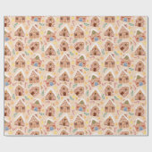 Weihnachts-Gingerbrot-Haus Geschenkpapier (Flach)