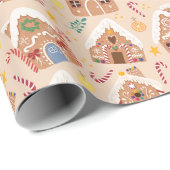 Weihnachts-Gingerbrot-Haus Geschenkpapier (Rolleneckpunkt)