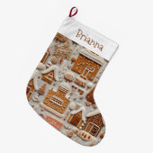 Weihnachts-Gingerbrot-Haus Großer Weihnachtsstrumpf (Vorderansicht (hängend))