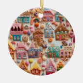 Weihnachts-Gingerbrot-Haus Keramik Ornament (Vorne)
